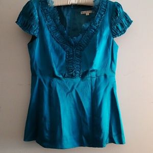 Nanette Lepore teal peplum blouse-Found!